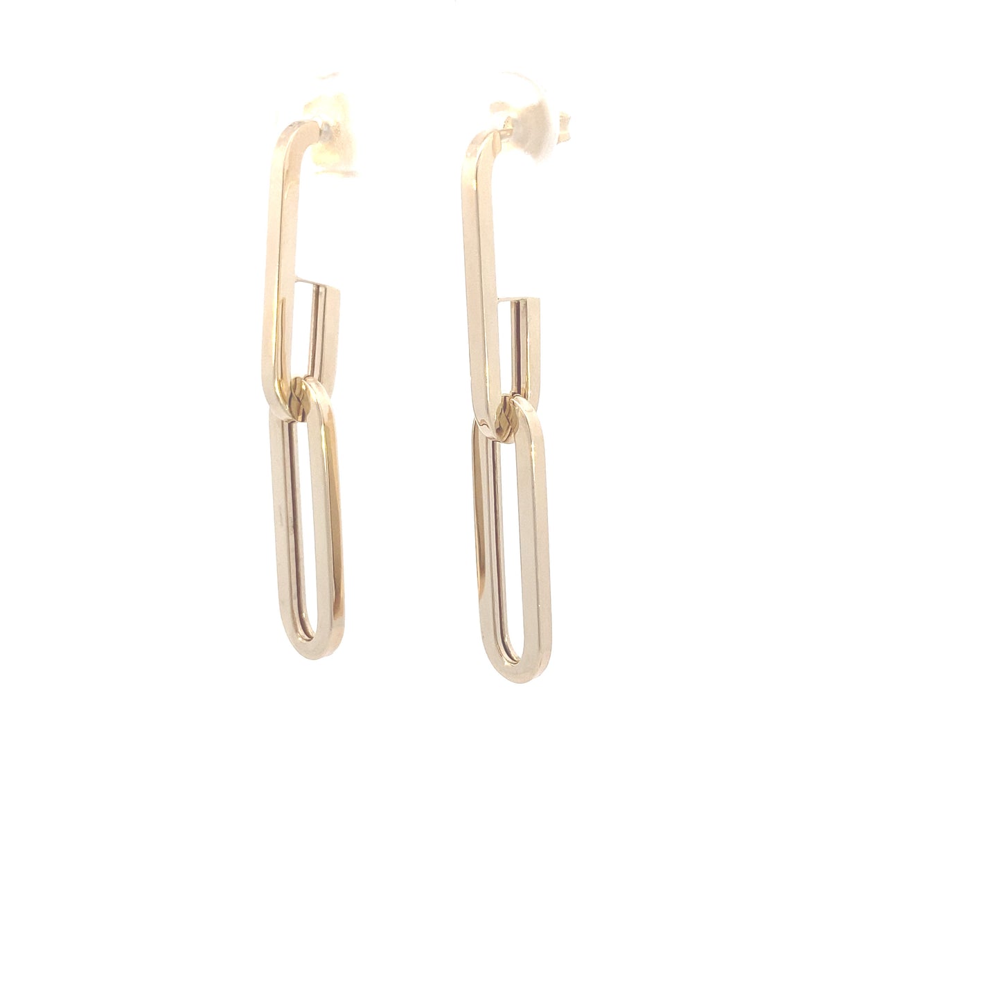 14K Gold Long Paper Clip Earrings | Luby Gold Collection | Luby