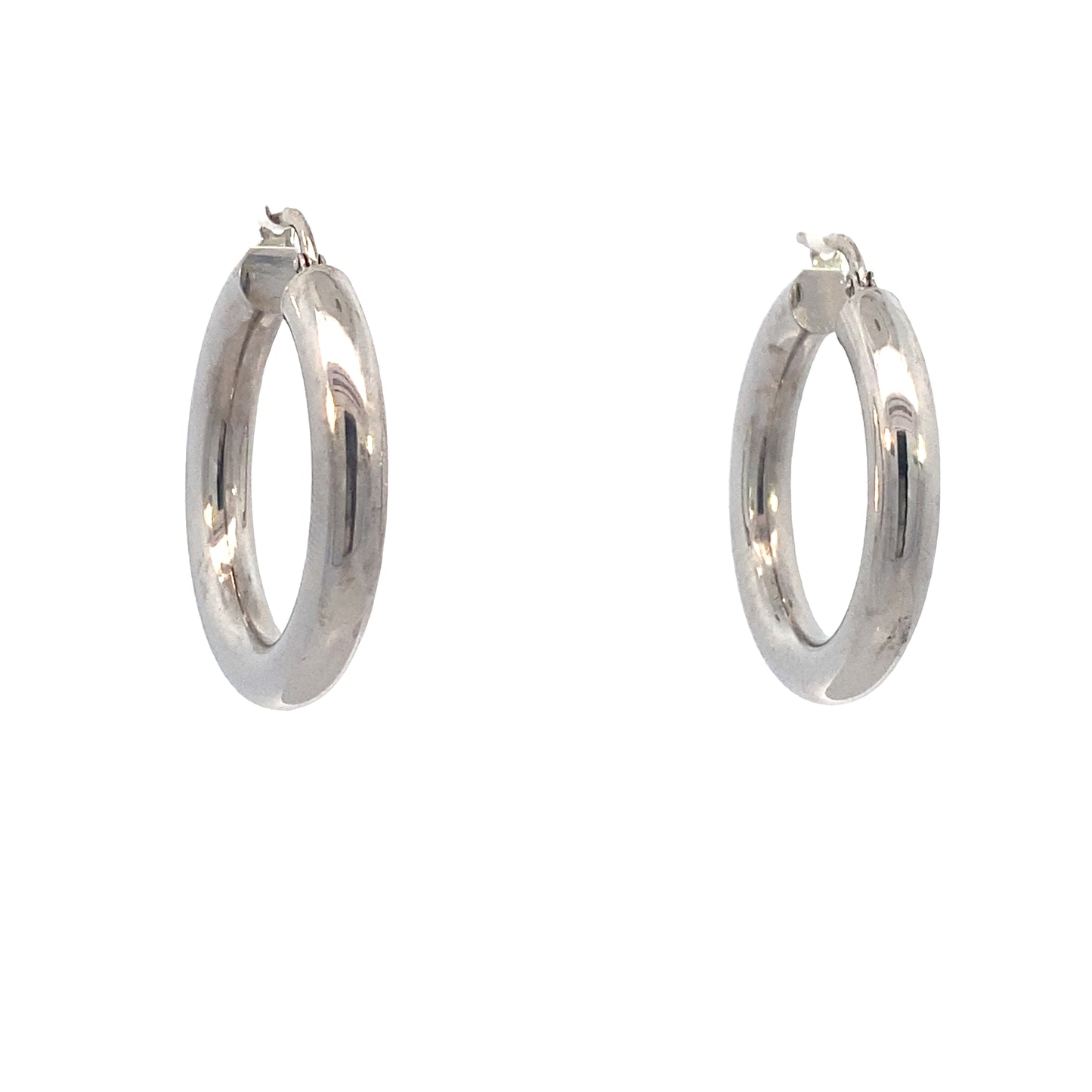 14K White Gold Bold Hoops Earrings | Luby Gold Collection | Luby