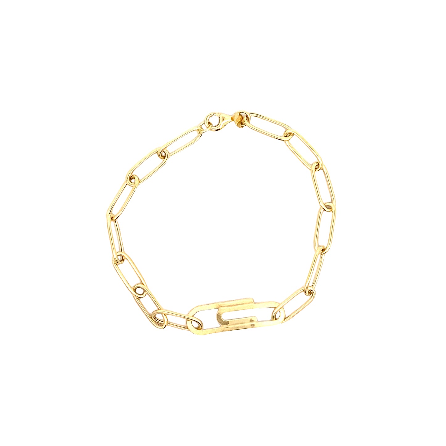 14k Gold Paper Clip Link Bracelet | Luby Gold Collection | Luby