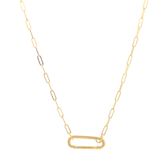 14K Gold Elongated Paperclip Necklace | Luby Gold Collection | Luby 