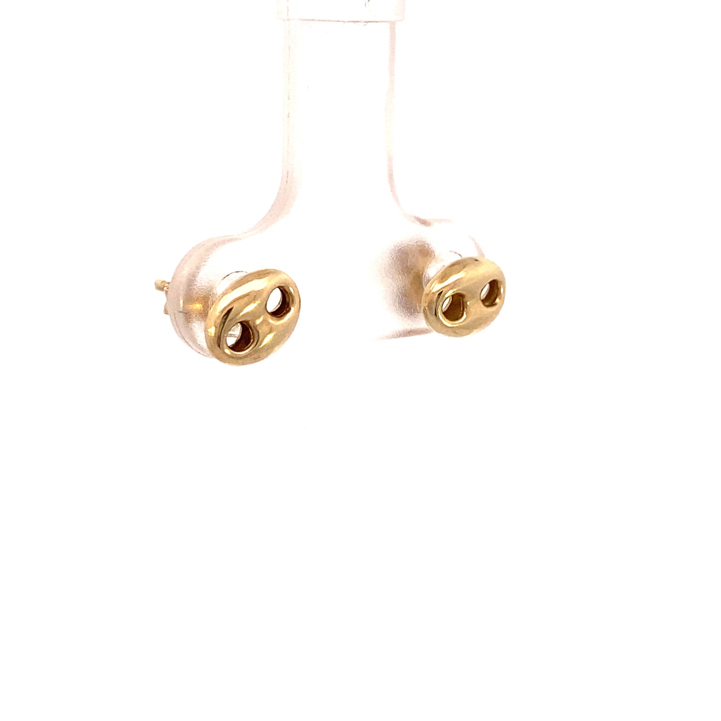 14K Gold Puff Coffe Bean Stud Earrings | Luby Gold Collection | Luby