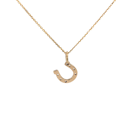 14K Gold Custom Horseshoe Pendant | Luby Gold Collection | Luby 