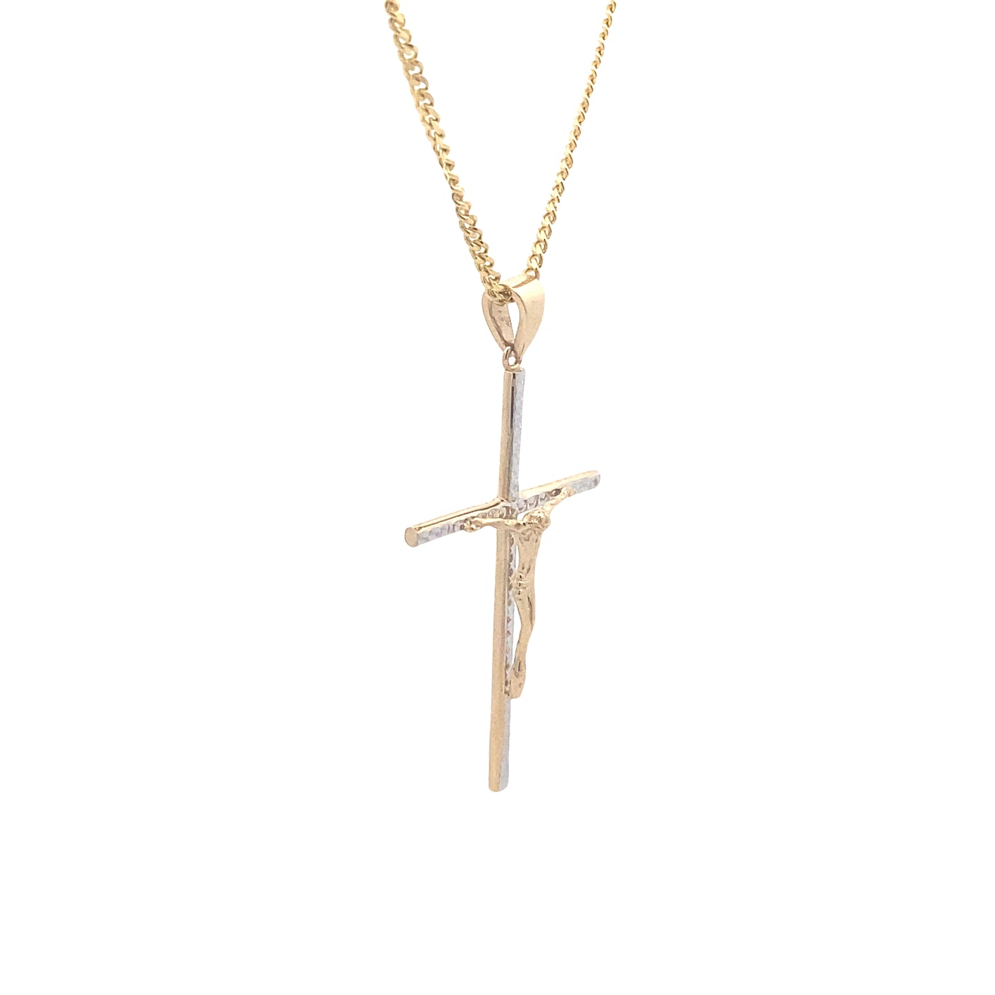 14K Gold 2/t Cross with Image Pendant | Luby Gold Collection | Luby