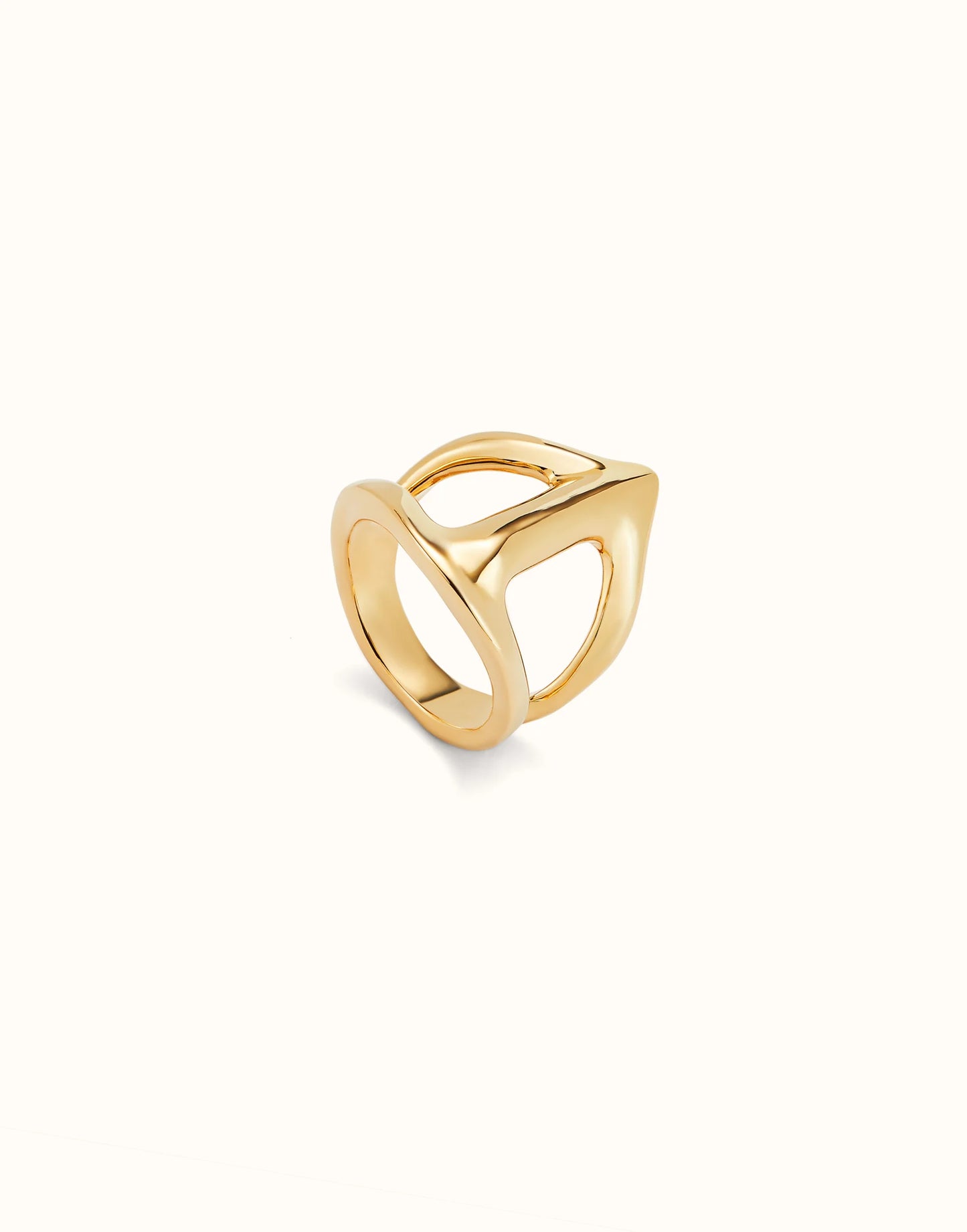 Anillo bañado en oro 18K con forma de MANTARRAYA | Uno de 50 | Luby