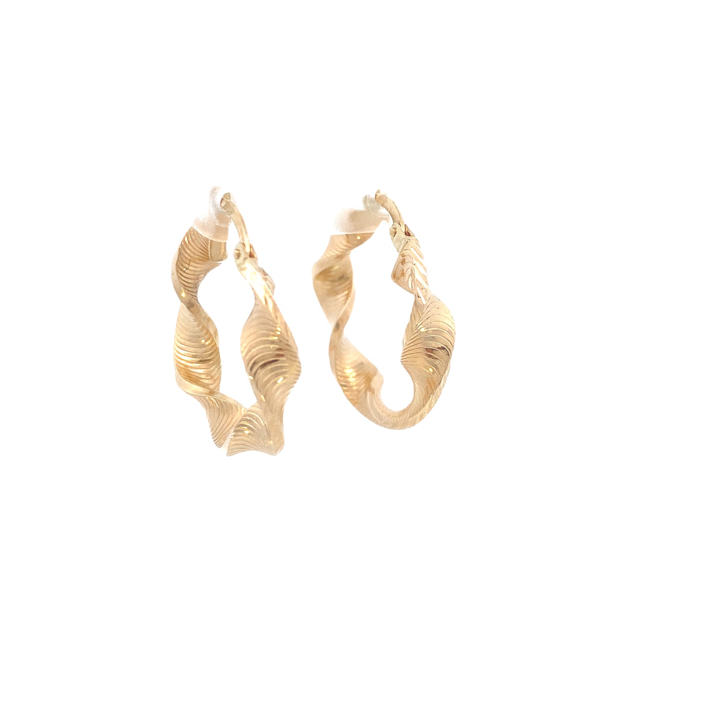14K Gold Twisted Bold Hoops Earrings | Luby Gold Collection | Luby