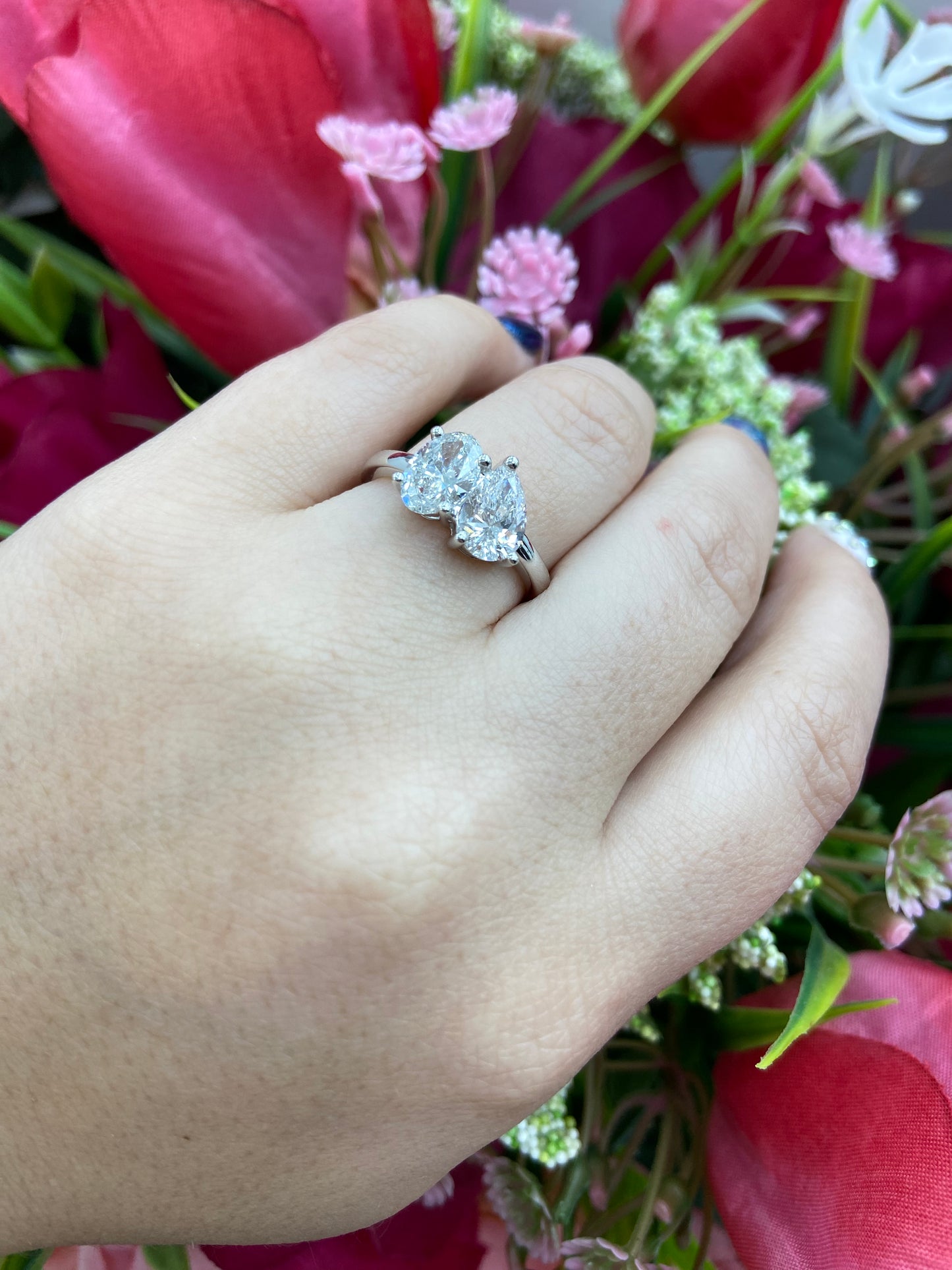 Smiling Rocks Lab Grown Diamond 2 Stone Ring (2.00ct) | Smiling Rocks | Luby