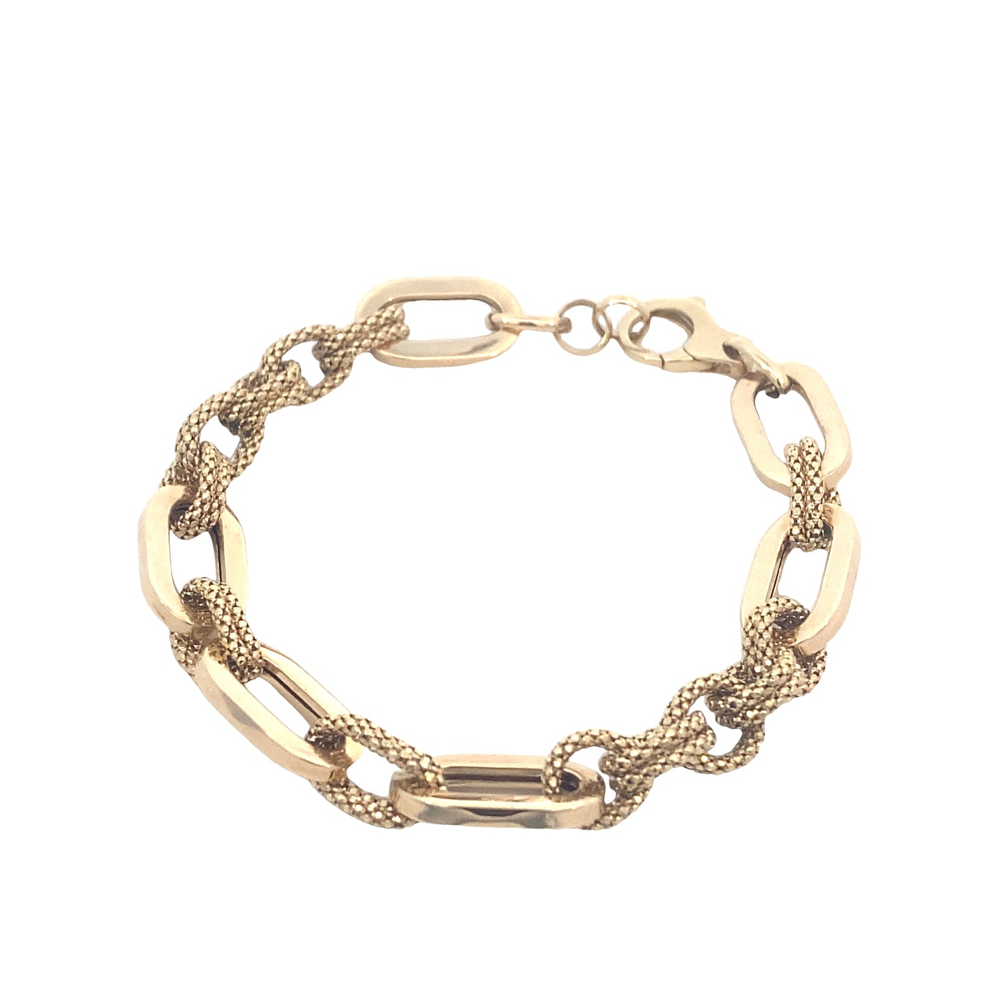 14K Gold Double Link Paper Clip Bracelet | Luby Gold Collection | Luby