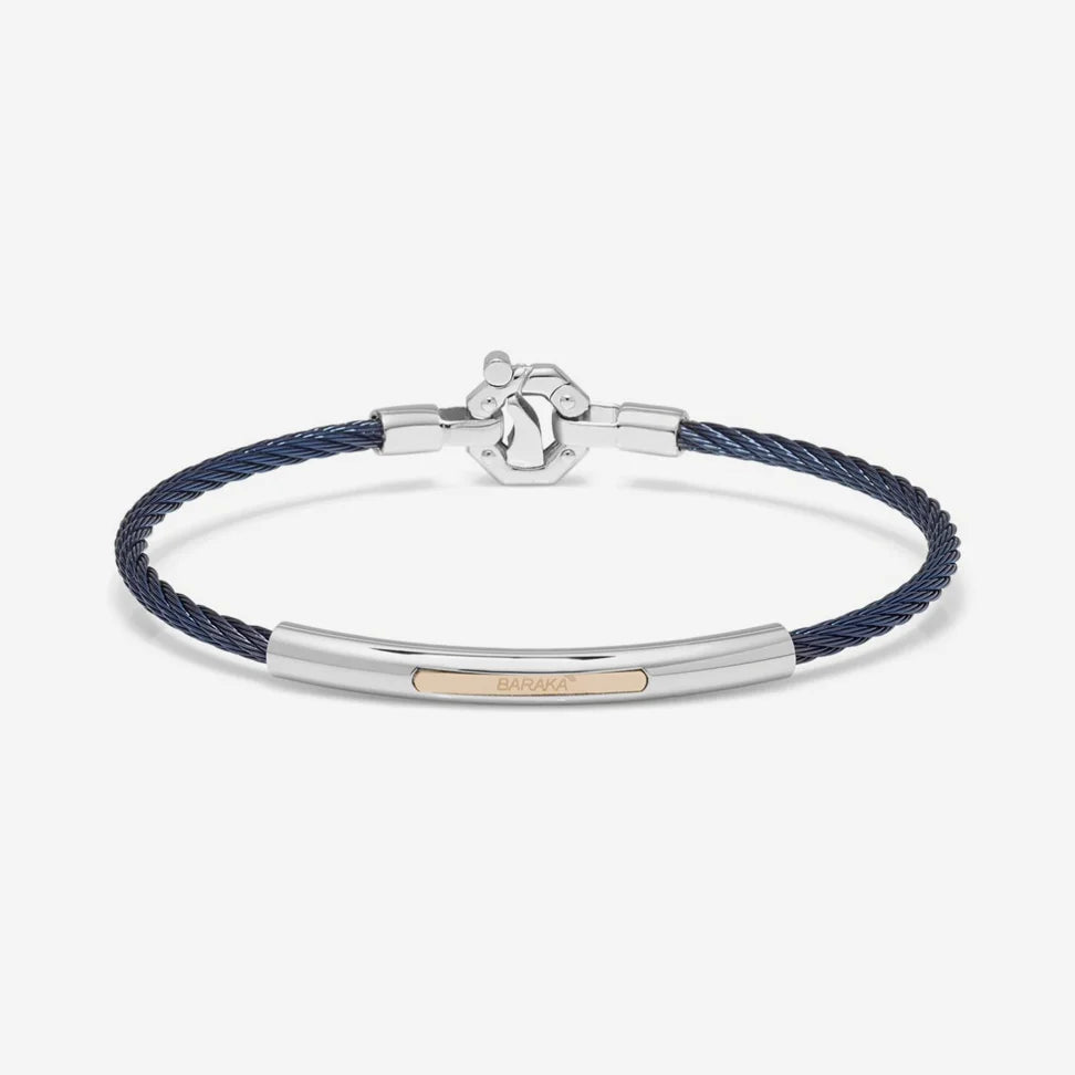 Baraka Stainless steel bracelet with PVD and rose gold. White diamond in the clasp. | Baraka | Luby