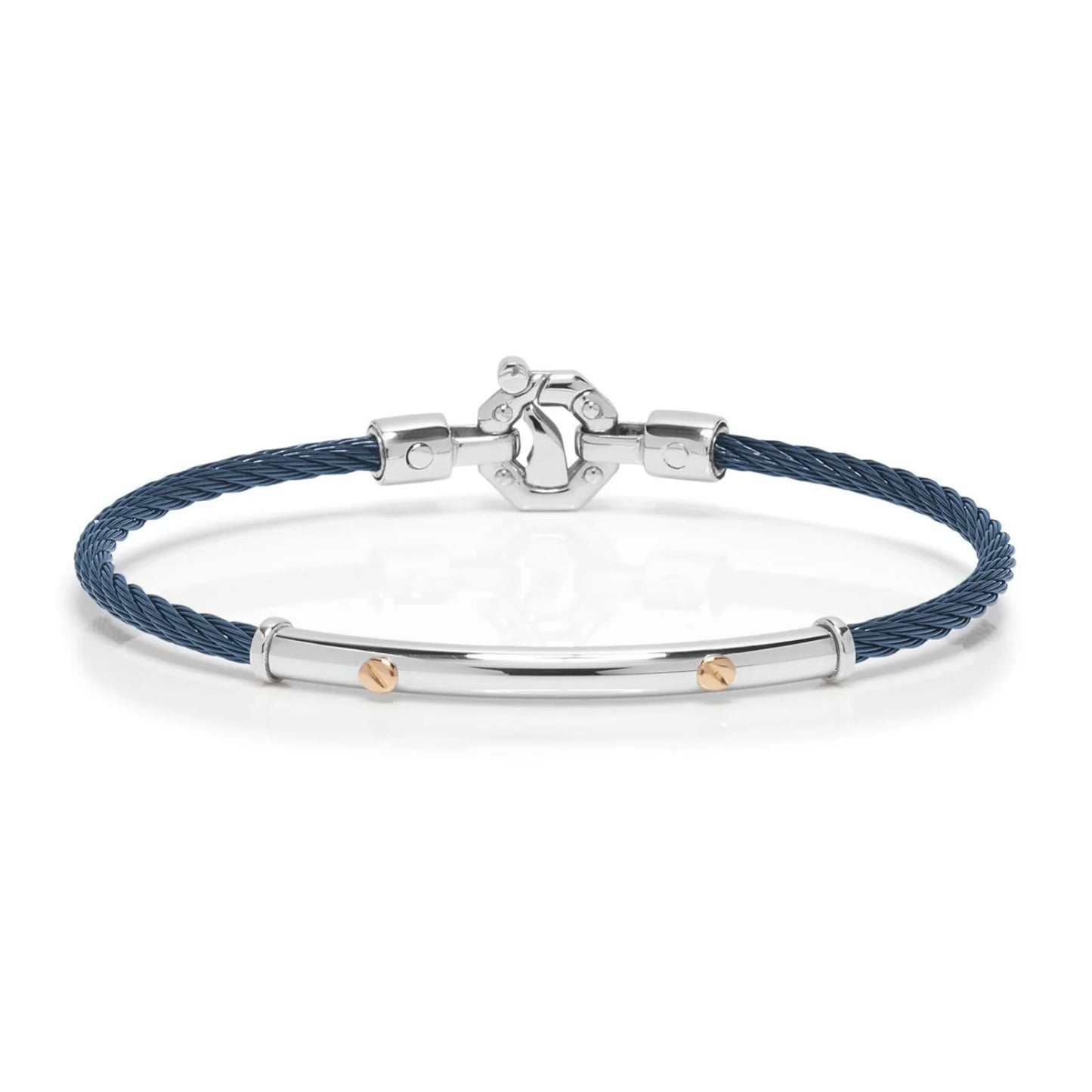 Baraka Stainless steel bracelet and rose gold. White diamond in the clasp. | Baraka | Luby