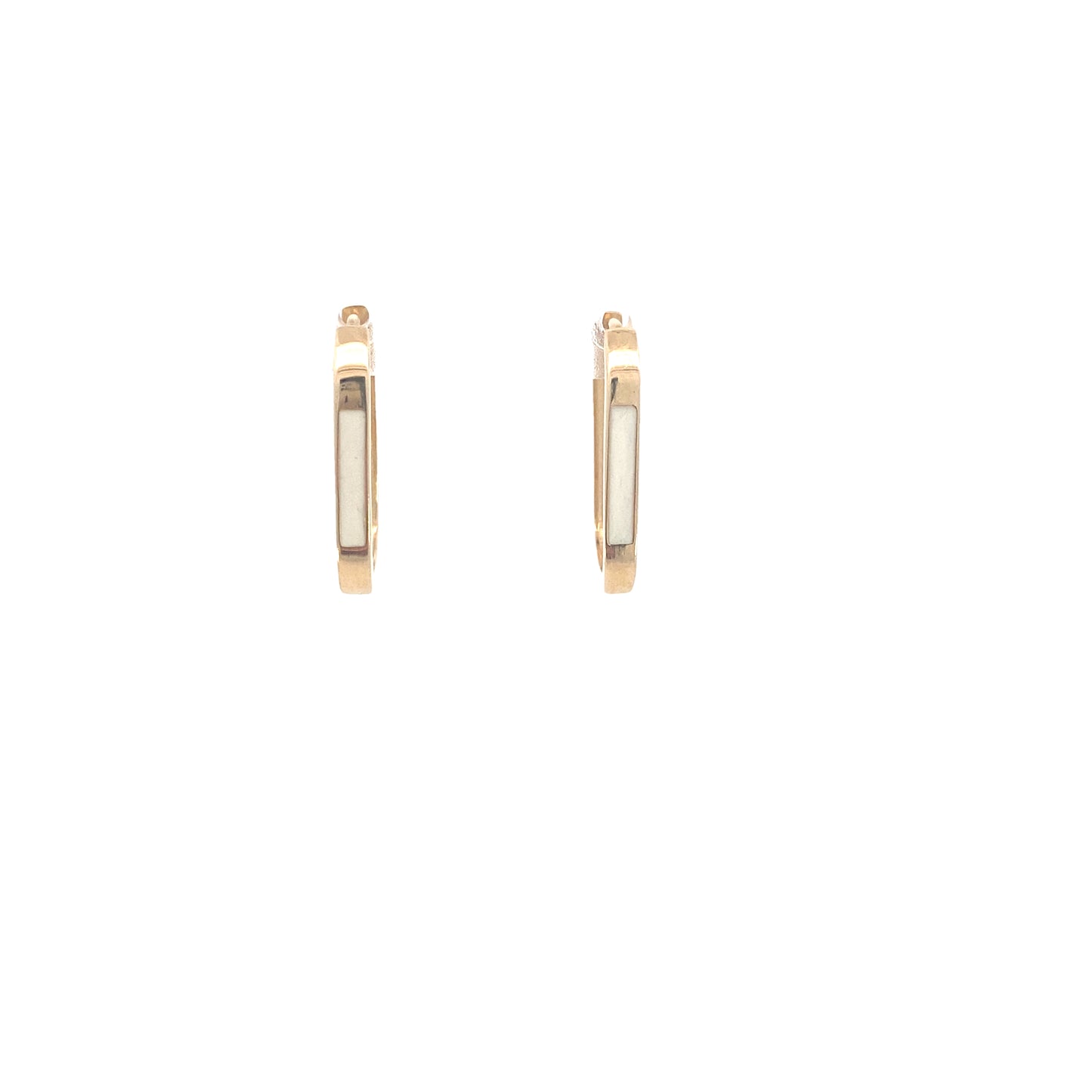 14K Gold Link Earrings with White Enamel | Luby Gold Collection | Luby
