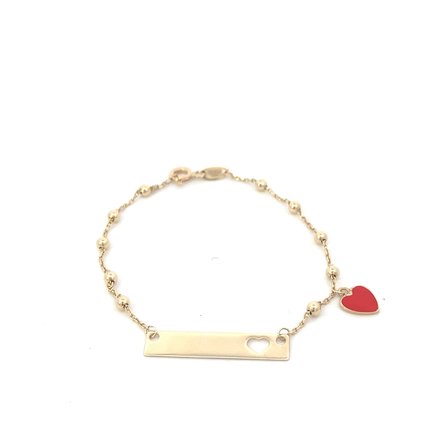 14k Gold Baby Heart Red Bracelet | Luby Gold Collection | Luby