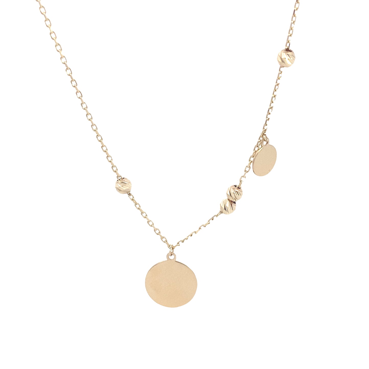 14K Gold Circle Pendant Necklace | Luby Gold Collection | Luby