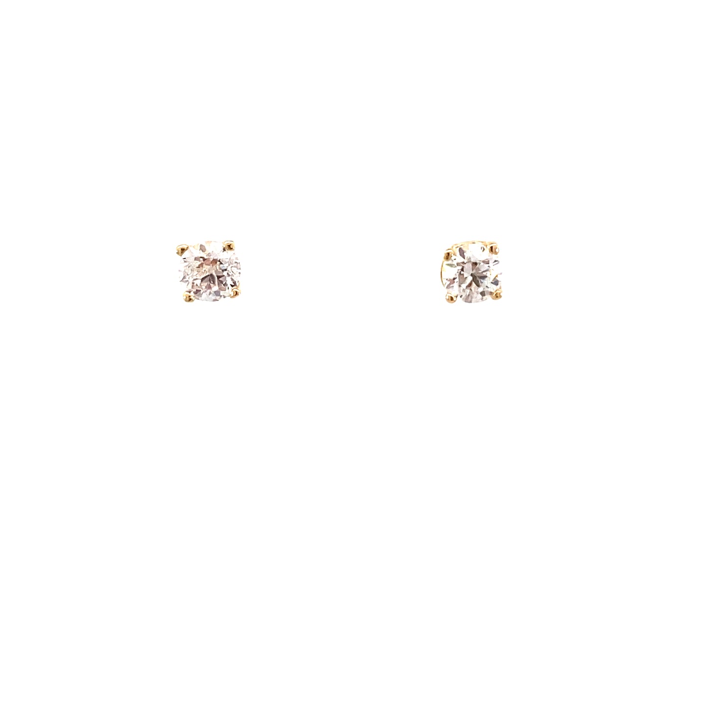 14K Gold CZ Stud Earrings | Luby Gold Collection | Luby