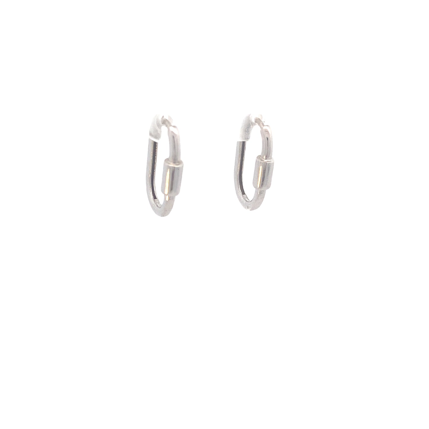14K White Gold Link Hoops Earrings | Luby Gold Collection | Luby