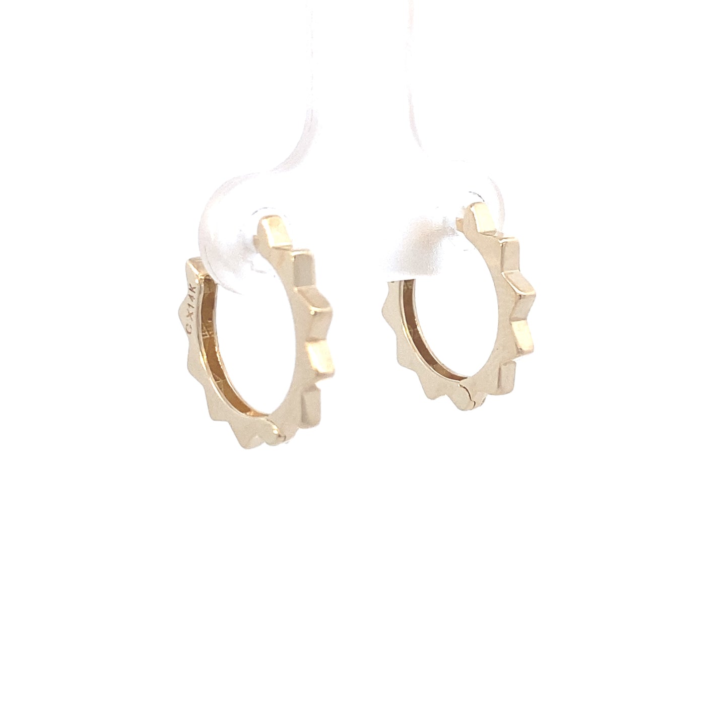 14K Gold Sun Shape Hoops | Luby Gold Collection | Luby