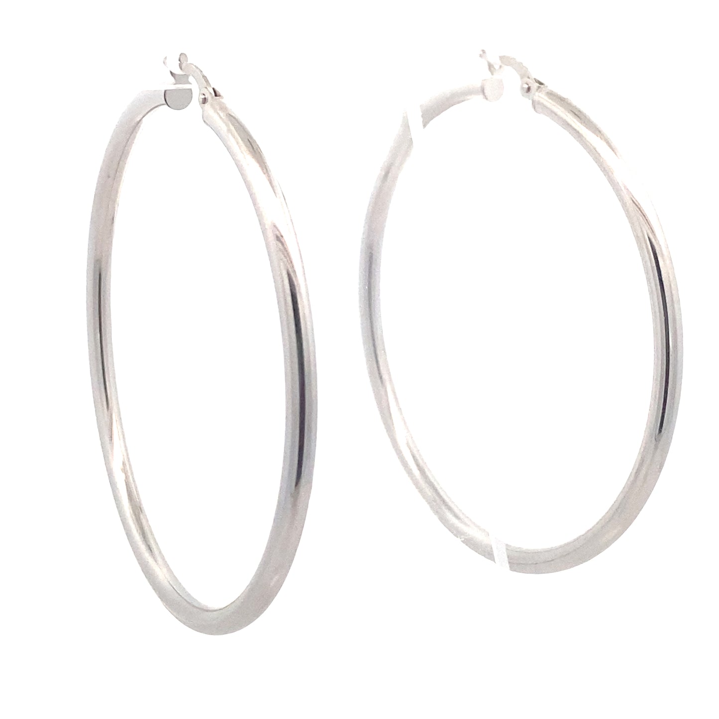 14K White Gold Hoops Earrings | Luby Gold Collection | Luby