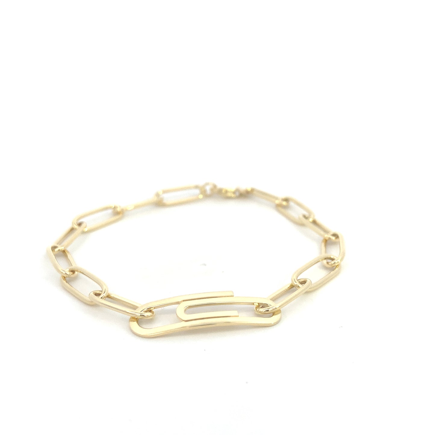 14K Gold Paper Clip Bracelet | Luby Gold Collection | Luby