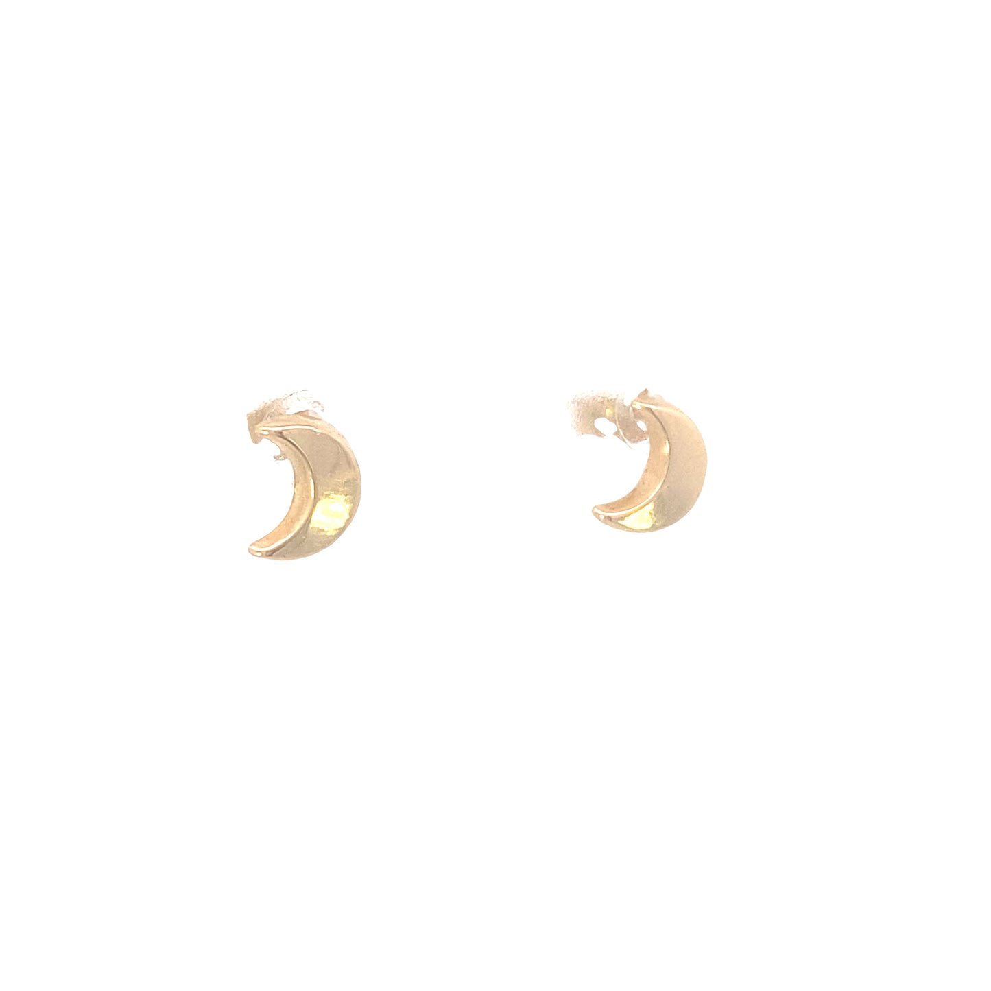 14K Gold Half Moon Stud Earrings | Luby Gold Collection | Luby