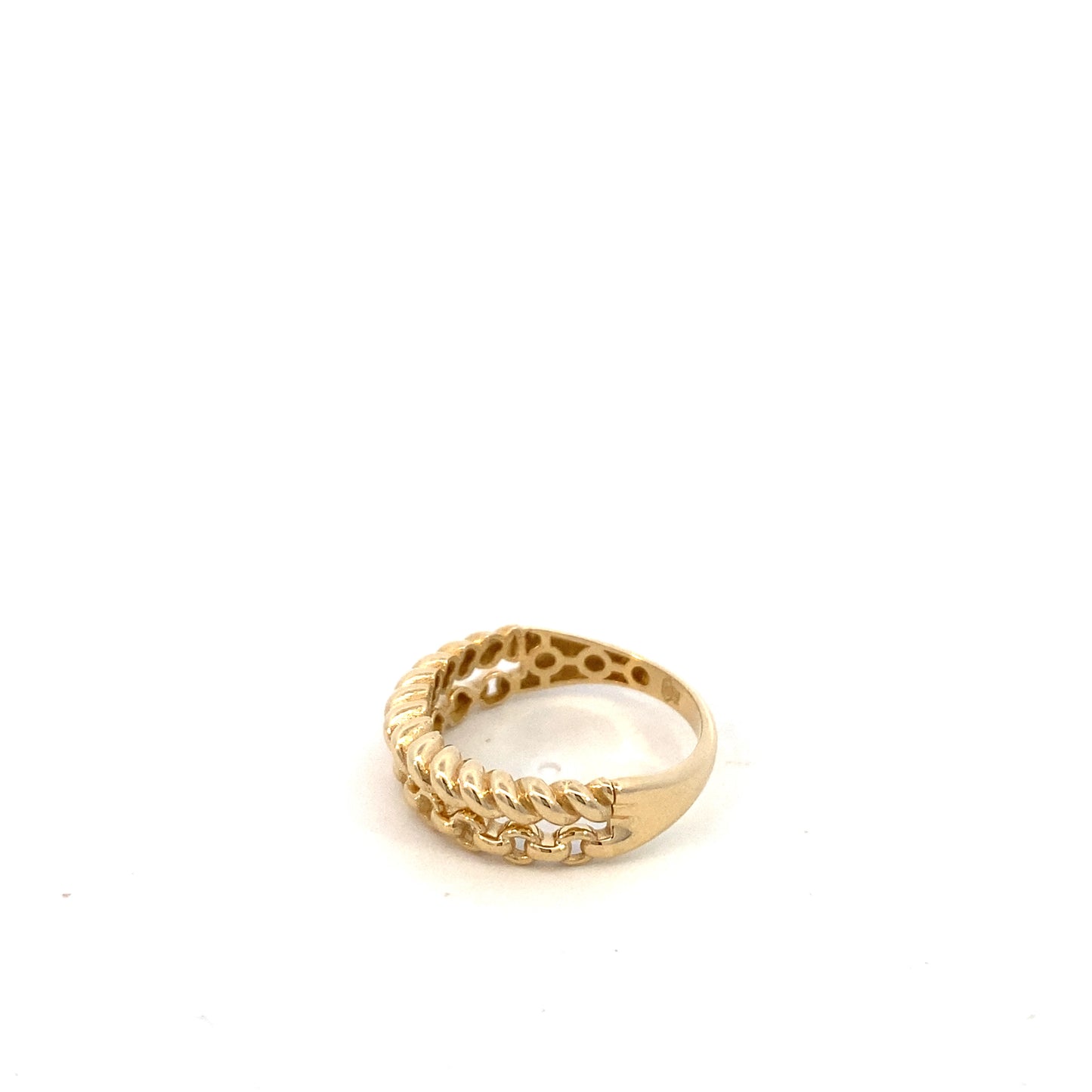 14K Gold Chain Link and Twist Ring | Luby Gold Collection | Luby