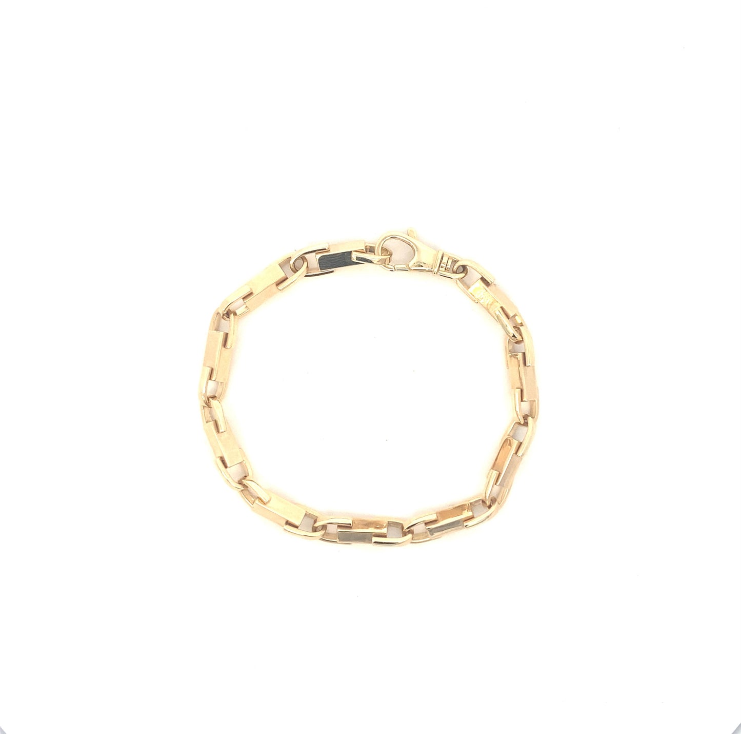 14K Gold Square Link Mens Bracelet | Luby Gold Collection | Luby