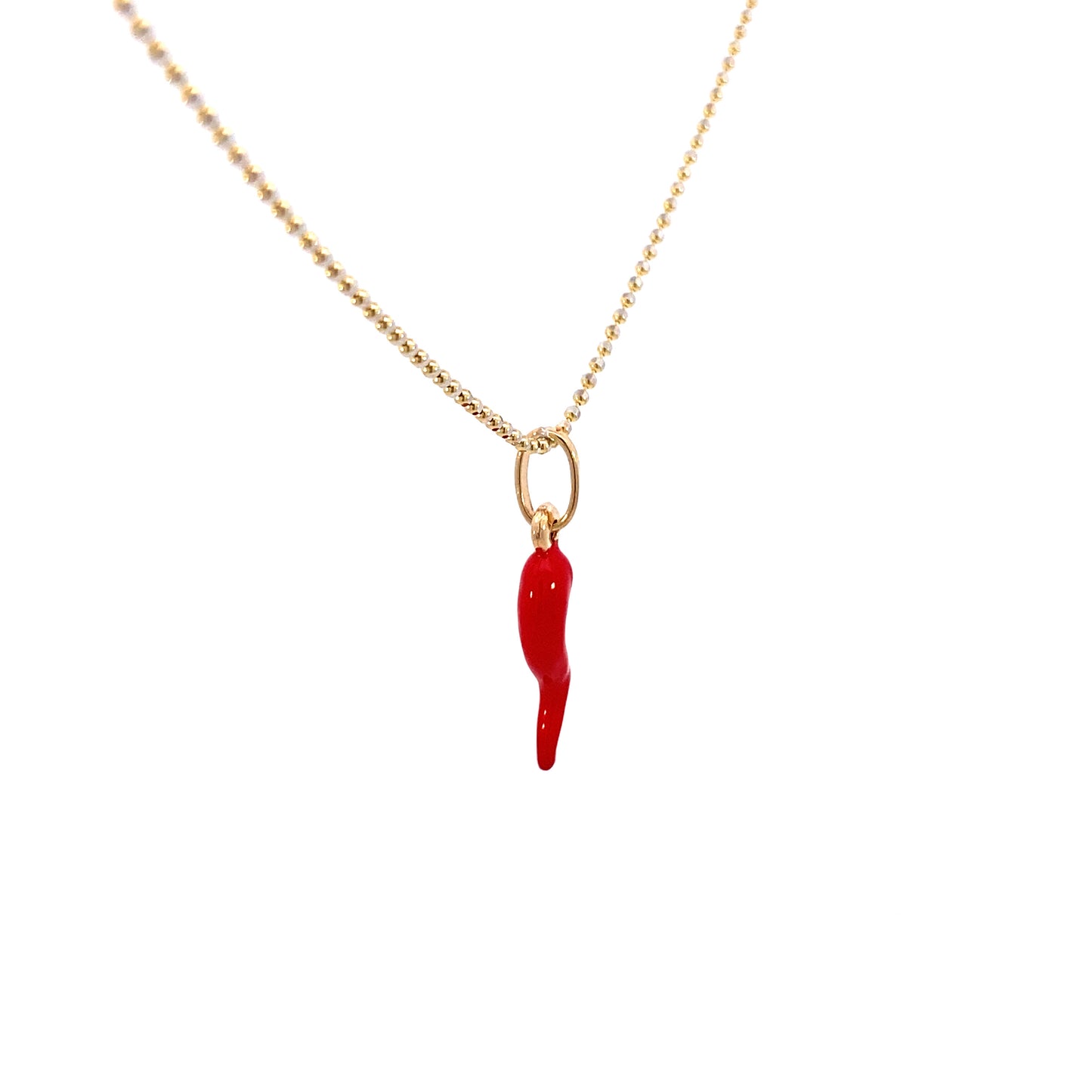 14K Gold Red Horn Pendant | Luby Gold Collection | Luby
