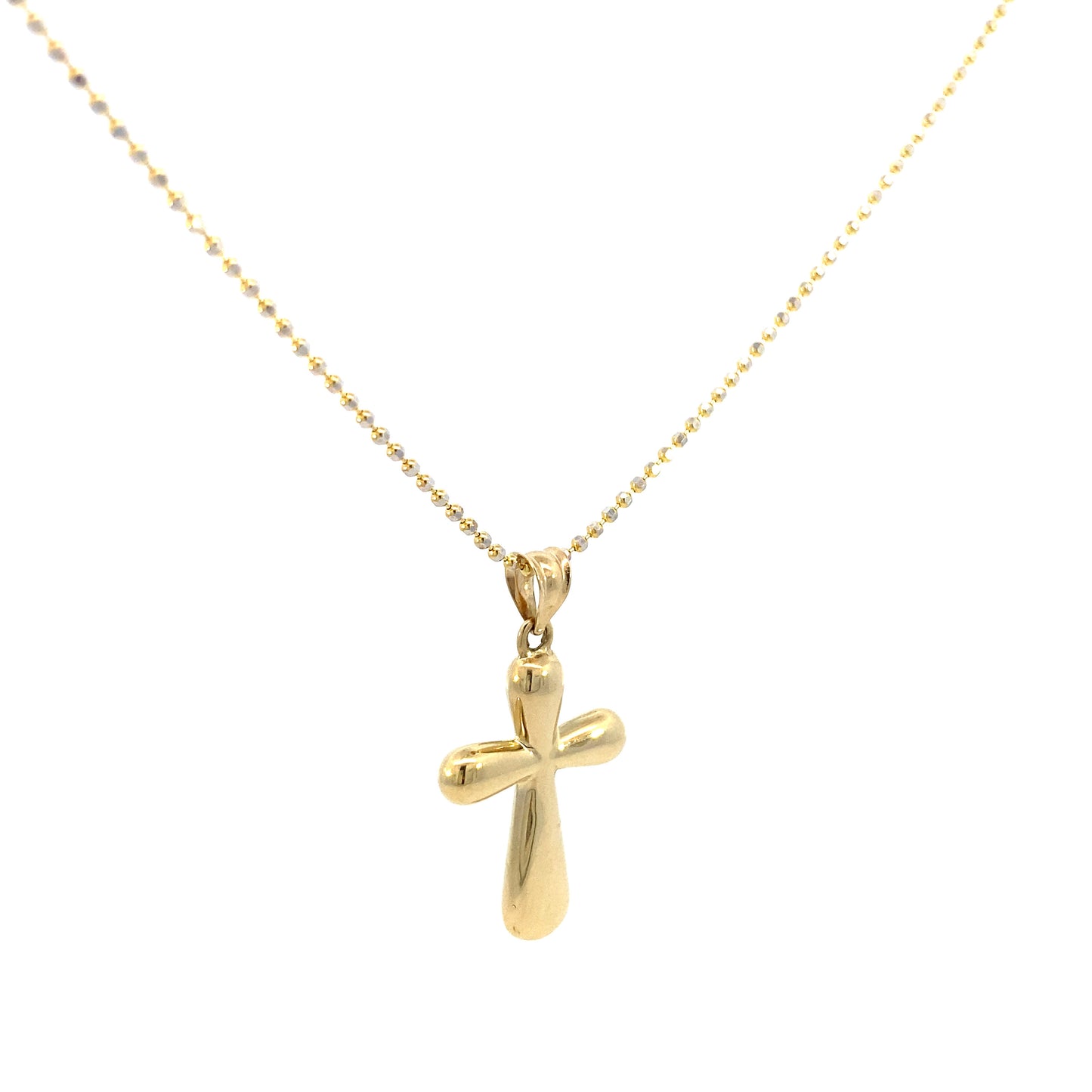 14K Gold Puff Cross Pendant | Luby Gold Collection | Luby