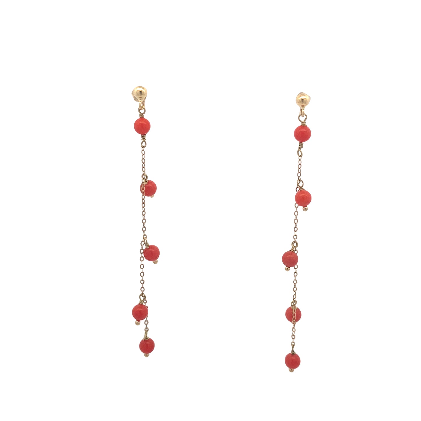 18K Gold Coral Earrings | Rajola Italy | Luby