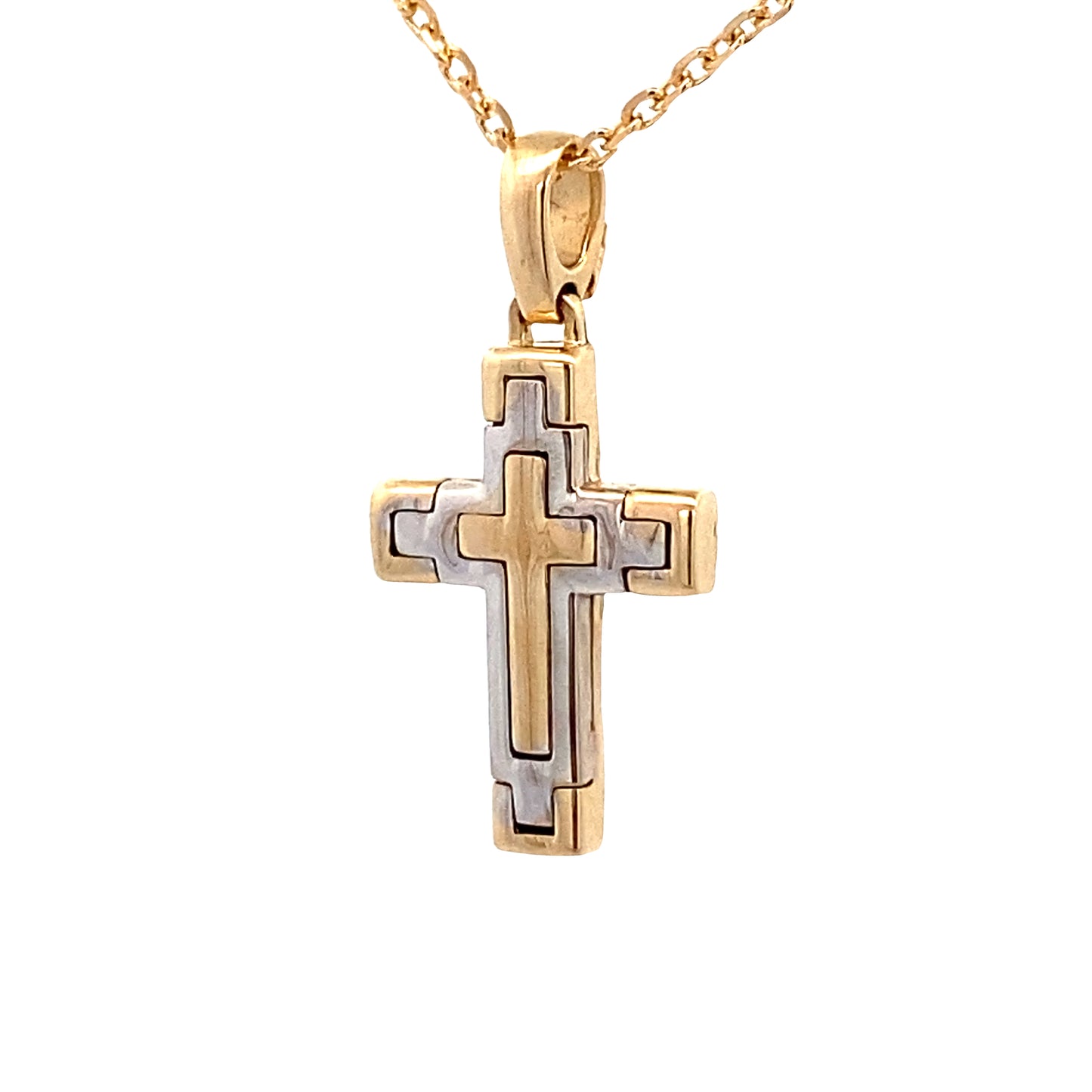 14K Gold 2T Cross Pendant | Luby Gold Collection | Luby