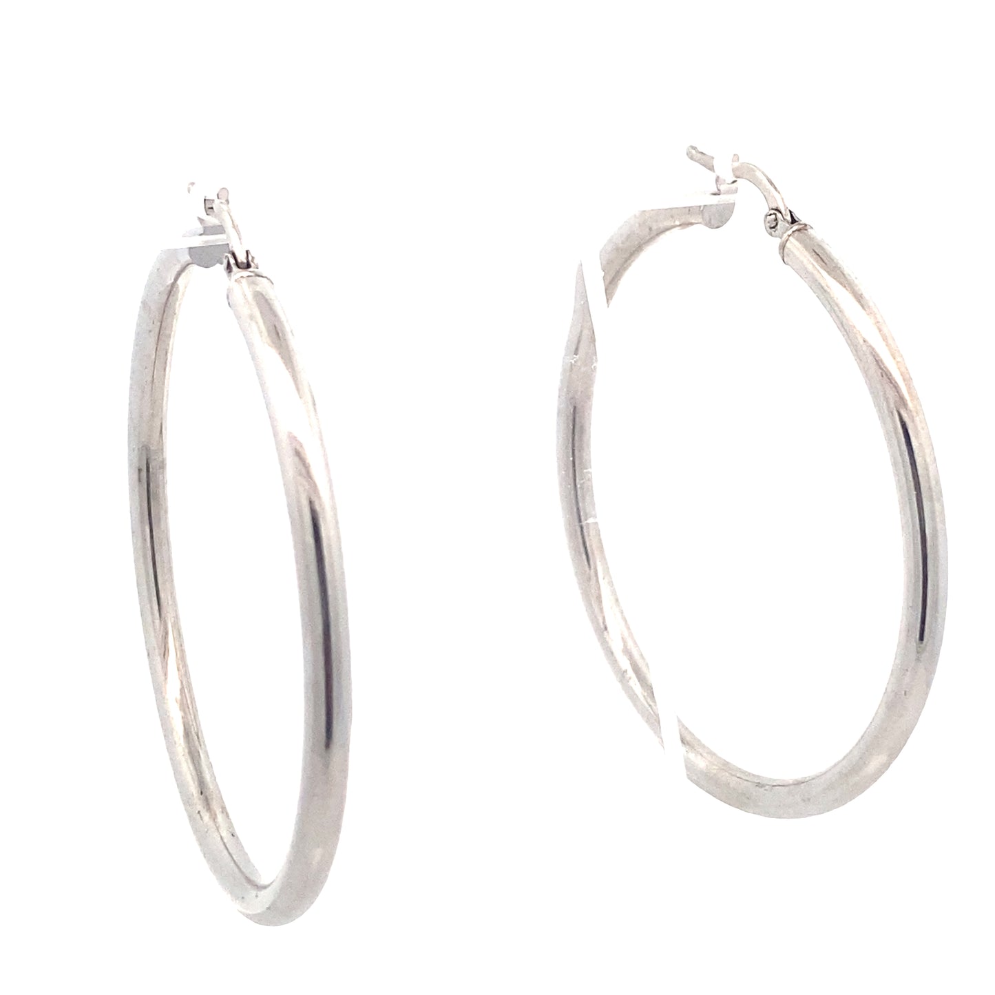 14K White Gold Hoops Earrings | Luby Gold Collection | Luby