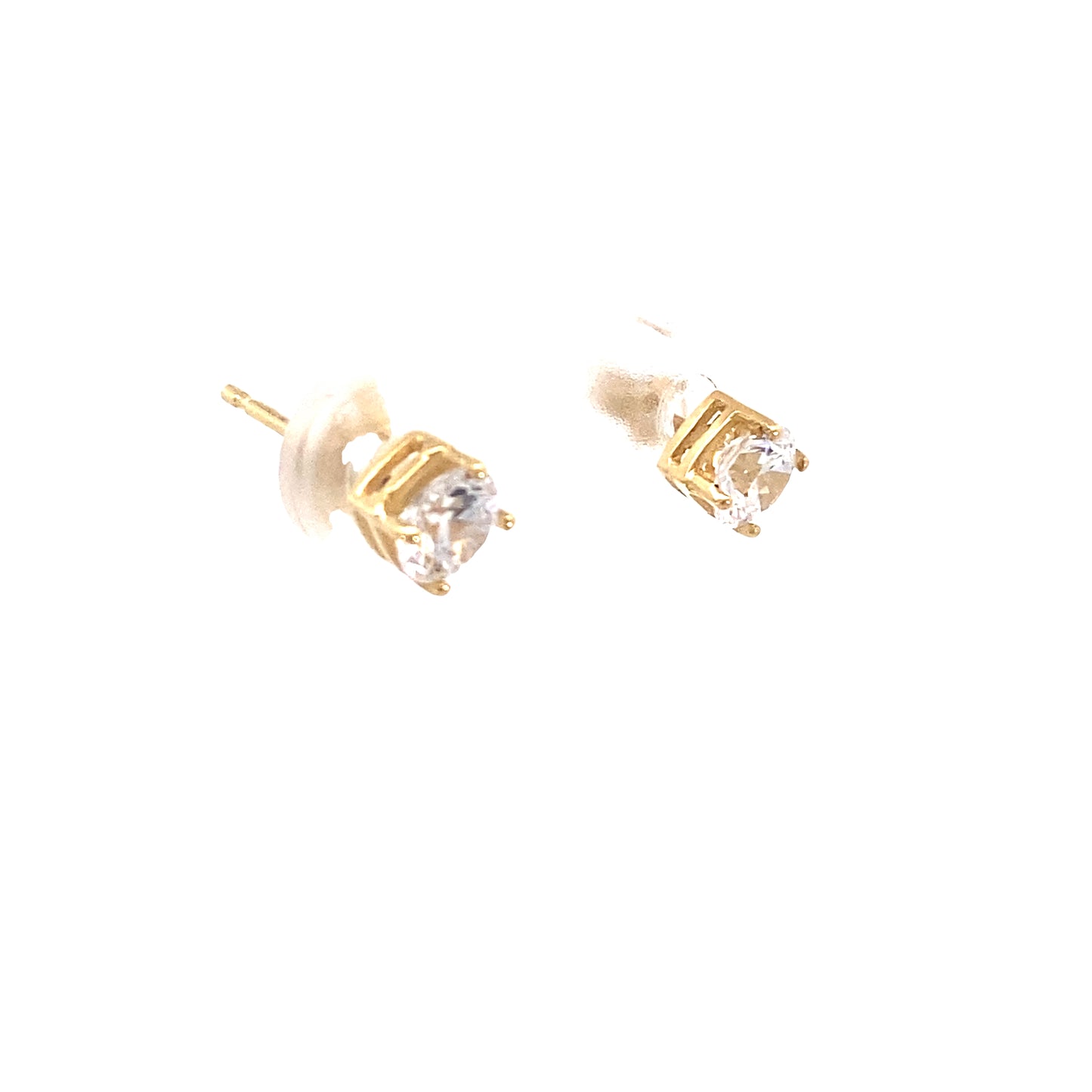 14K Gold Stud Earrings with CZ | Luby Gold Collection | Luby