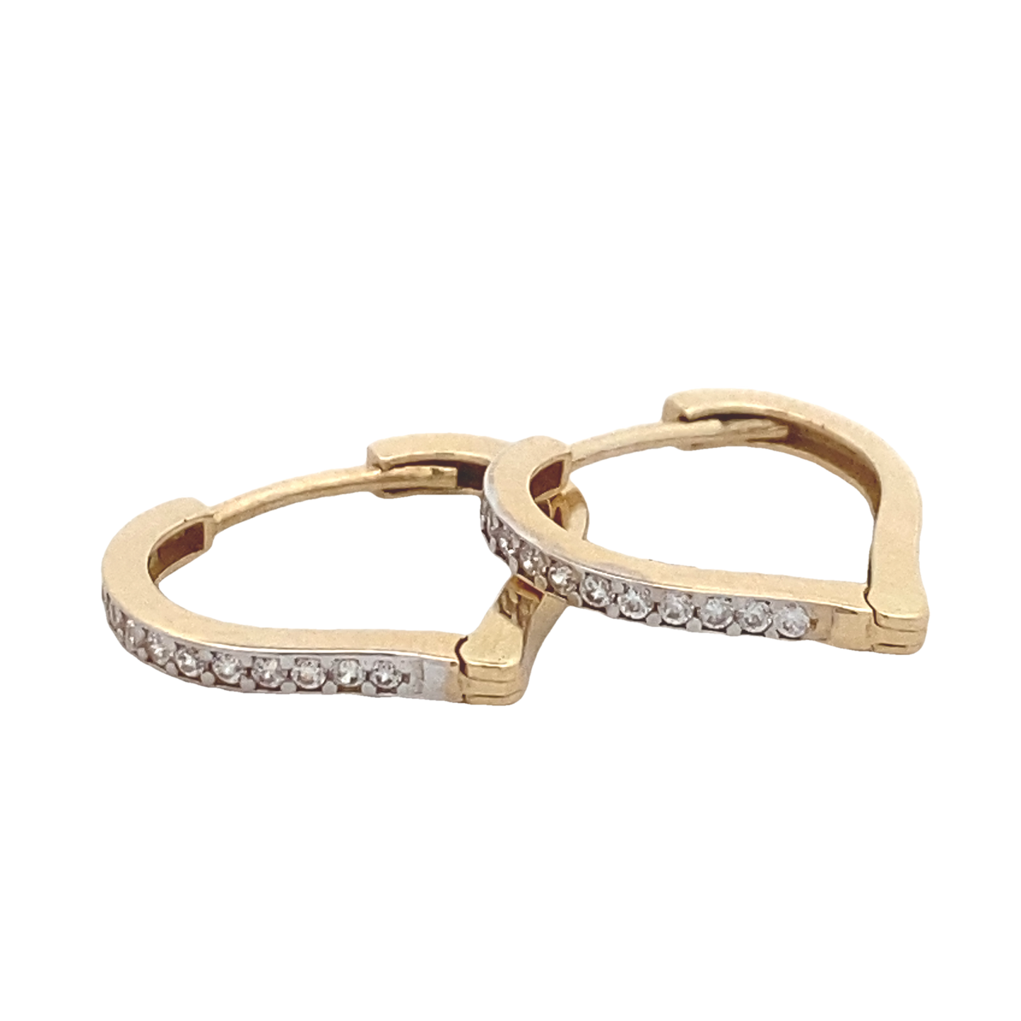 14K Gold Heart Shape Hoops Earrings | Luby Gold Collection | Luby