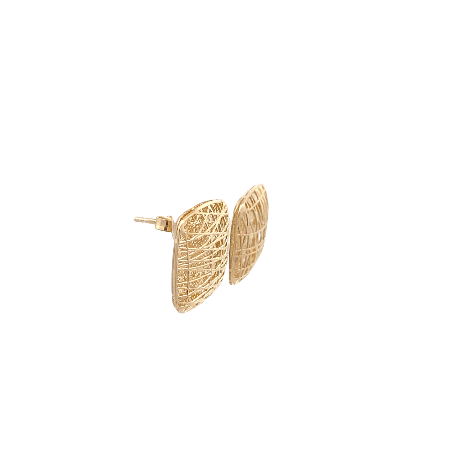 14K Gold Square Diamond Cut Stud earring | Luby Gold Collection | Luby