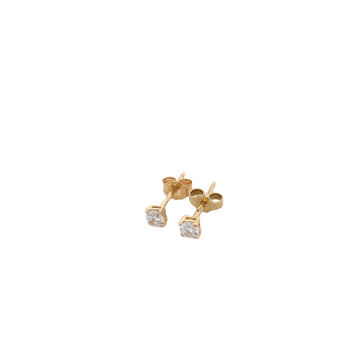 14K Gold Single Stone Stud Earring 2mm | Luby Gold Collection | Luby