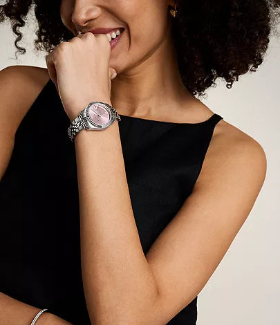 Scarlette Three-Hand Date Stainless Steel Watch | Fossil | Luby