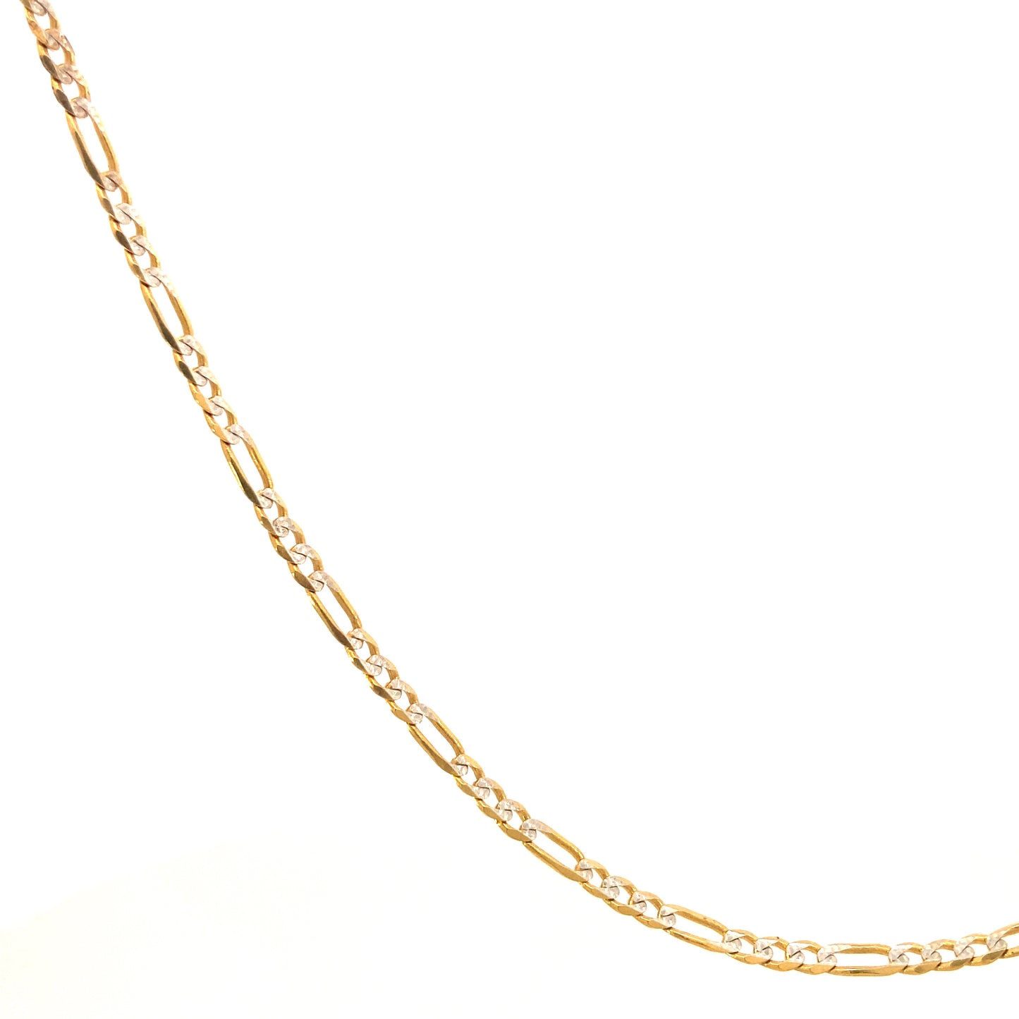 14K Figaro Chain / White Pave | Luby Gold Collection | Luby
