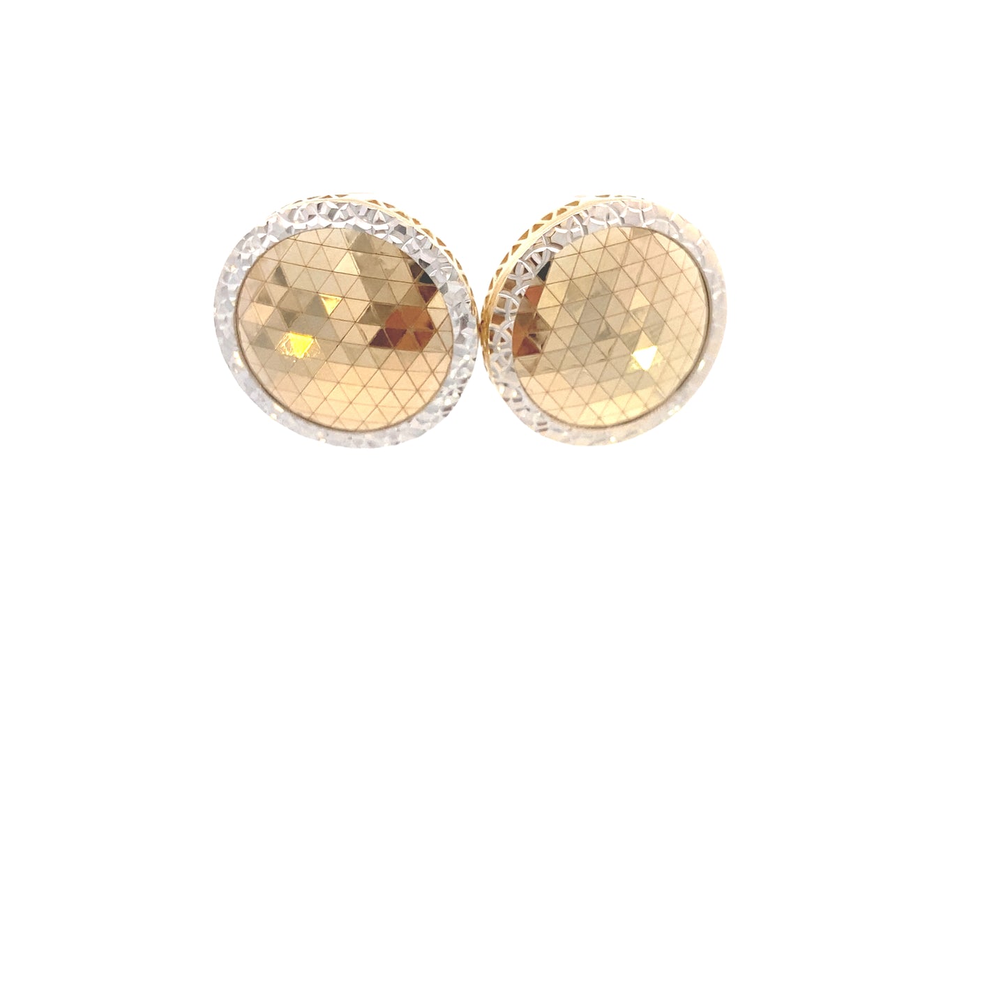 14K Gold 2/T Button Earrings | Luby Gold Collection | Luby