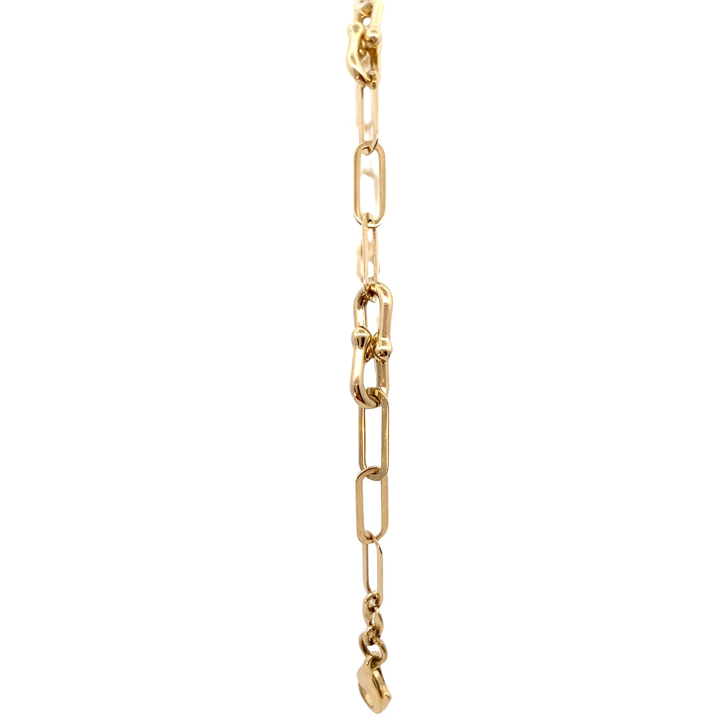 14K Gold Paper Clip Double Dots Bracelets | Luby Gold Collection | Luby