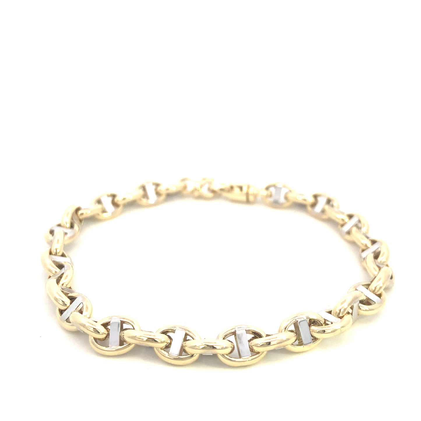 14K Gold Elegant Coffee Bean Link Wristlet Bracelet | Luby Gold Collection | Luby