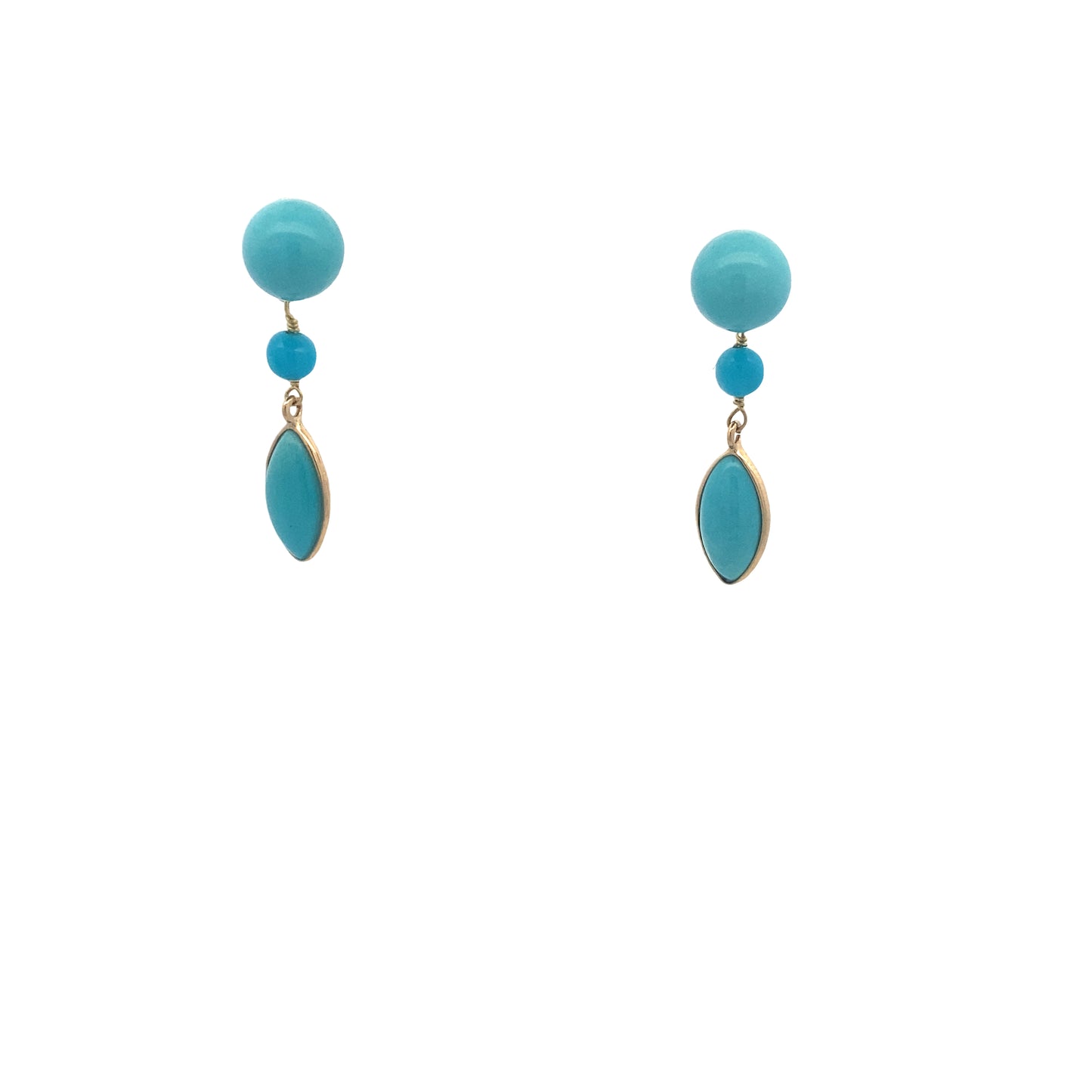 18K Gold Turquoise Earrings | Rajola Italy | Luby