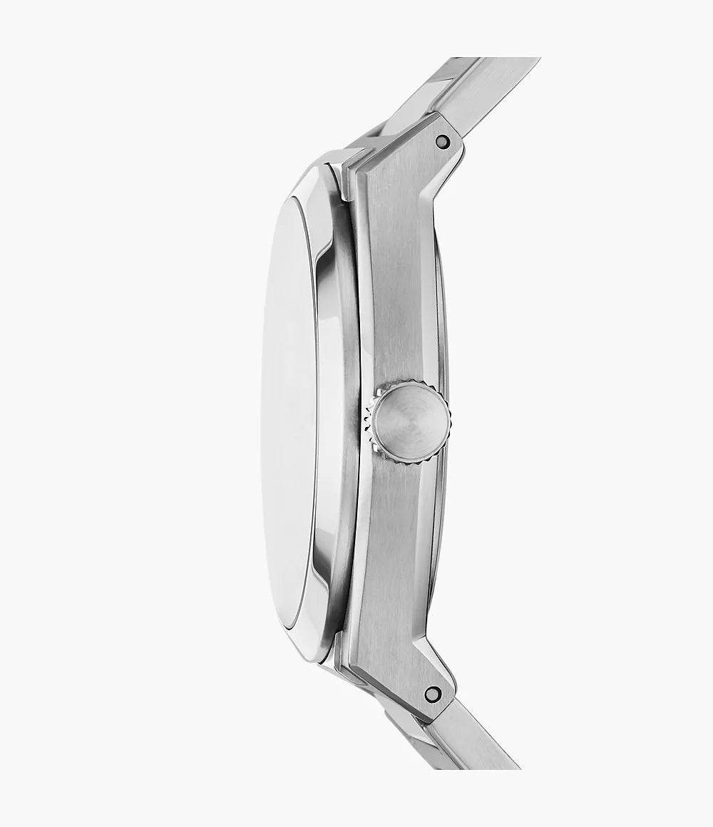 Everett Three-Hand Date Stainless Steel Watch | Fossil | Luby