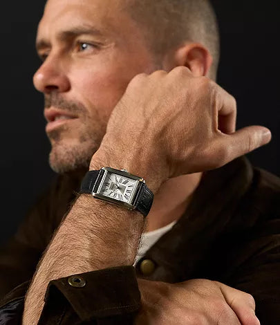 Carraway Three-Hand Black Croco Leather Watch | Fossil | Luby