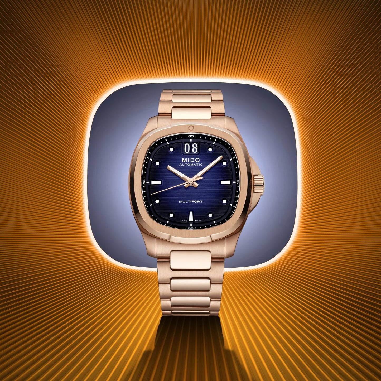 Multifort TV Big Date Rose Gold- Blue Dial