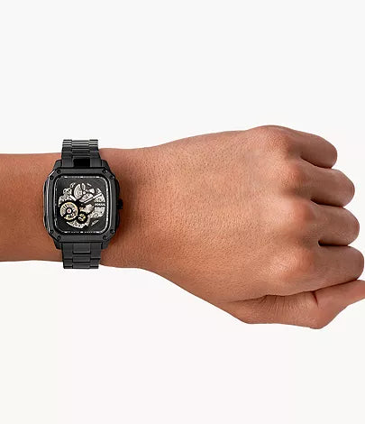 Inscription Automatic Black Dial Mens Black | Fossil | Luby