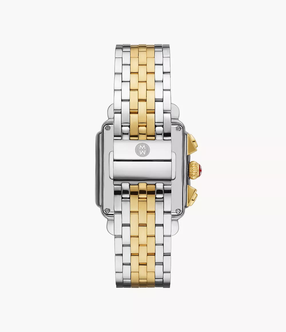 Deco Two-Tone 18K Gold-Plated Diamond Watch | Michele | Luby
