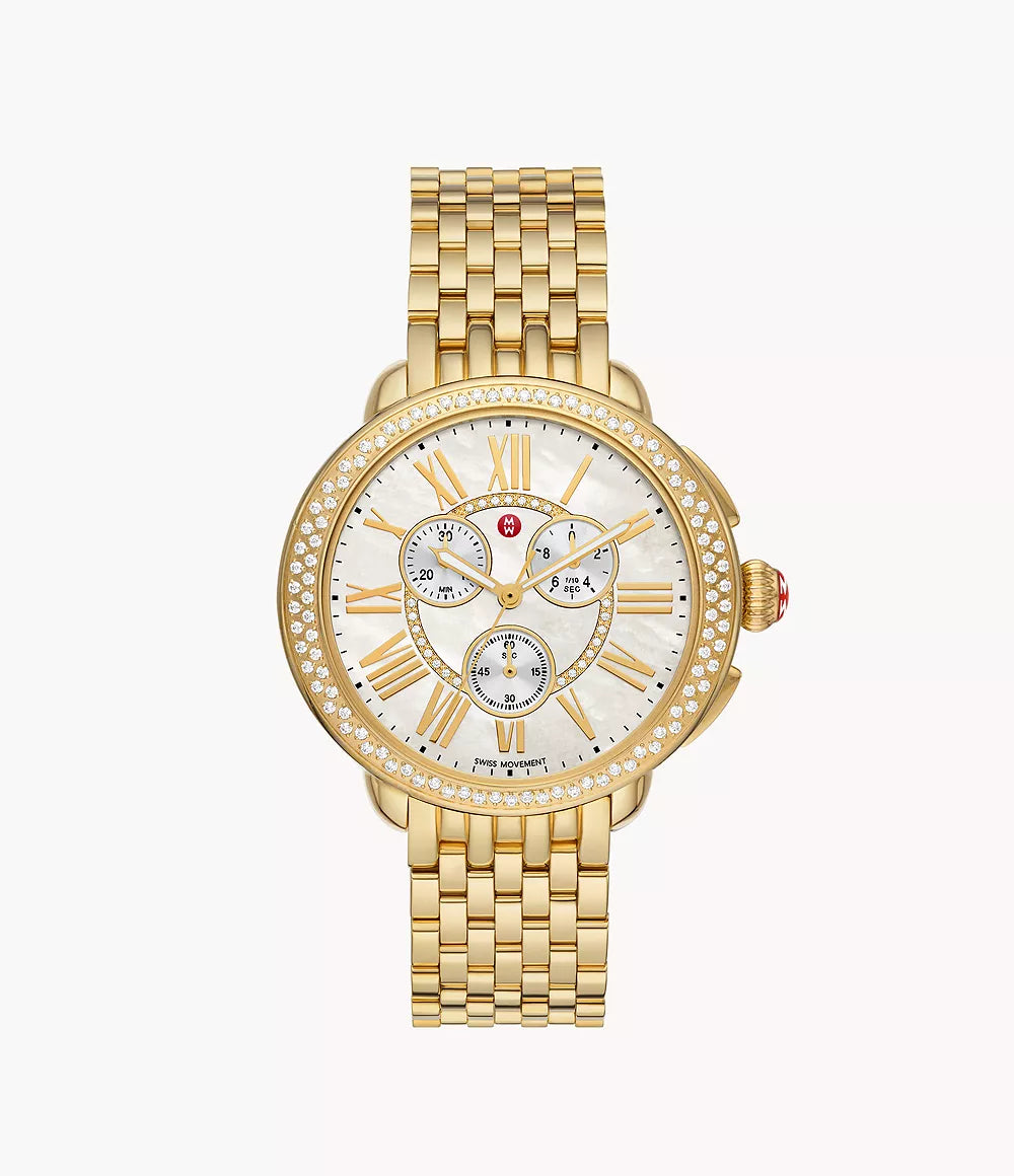 Pulsera Reloj 70 Mai Serein 18K Gold-Plated Diamond Watch – Luby