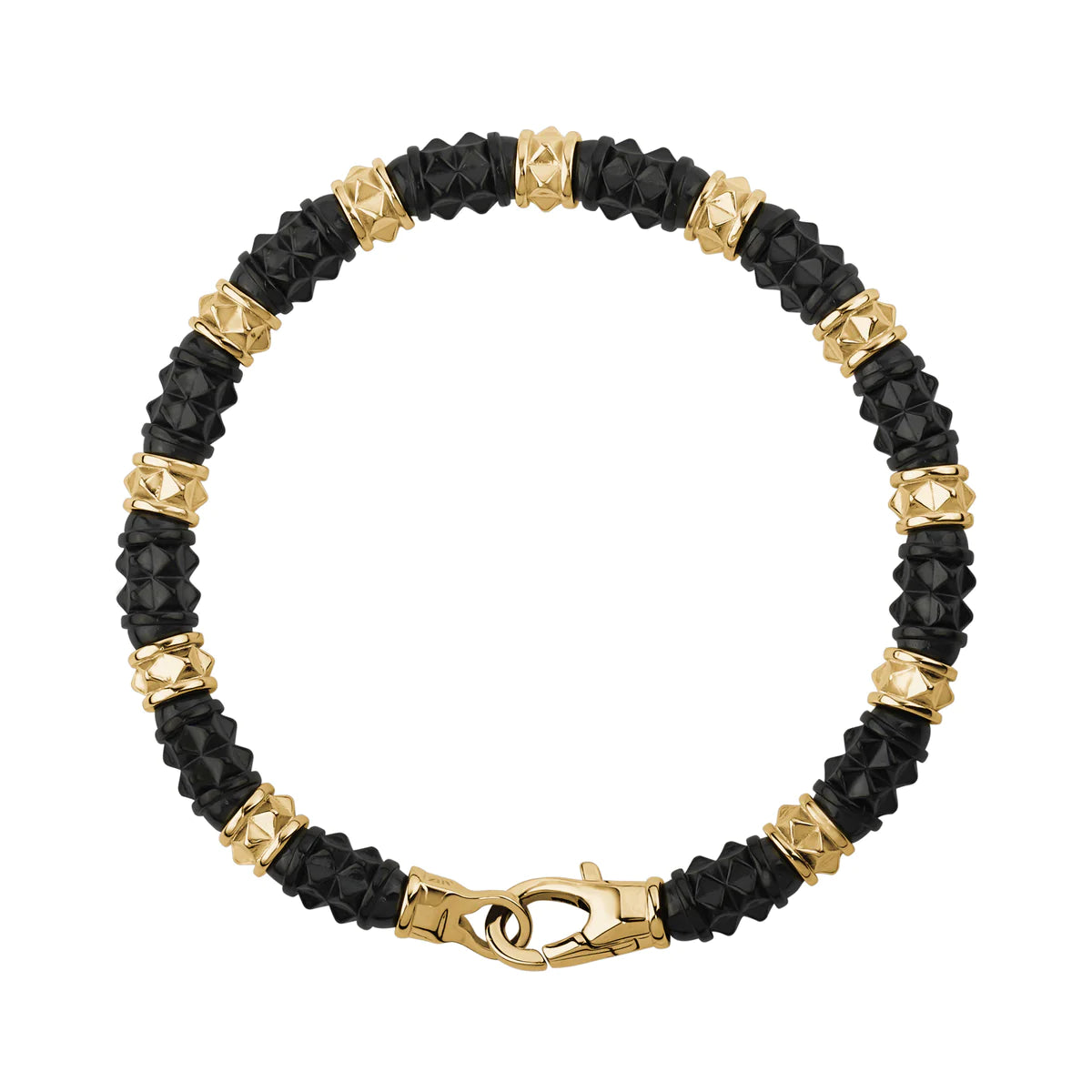 Black & Gold Diamond Cut Bead Bracelet | ARZ Steel | Luby
