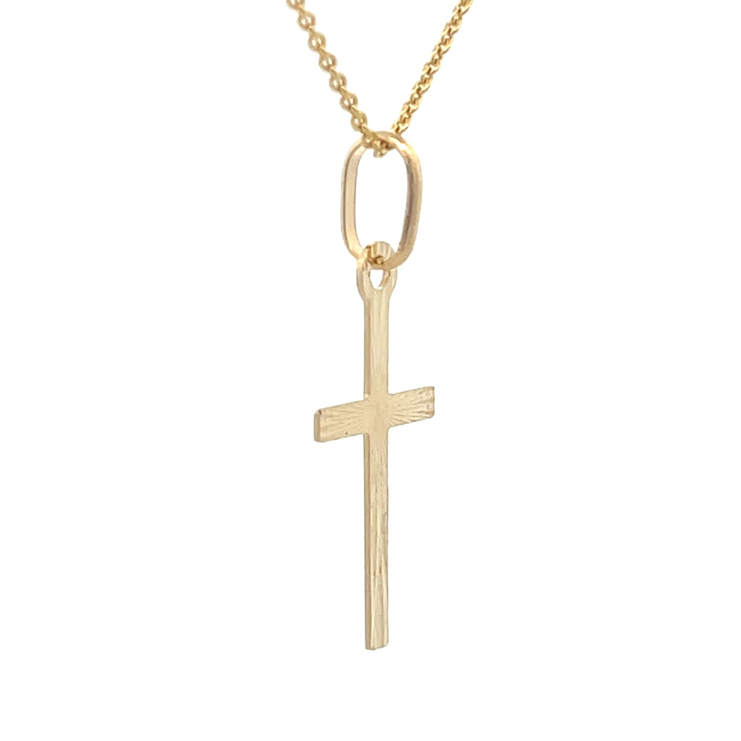 14K Gold Flat Diamond Lines Cut Pendant | Luby Gold Collection | Luby