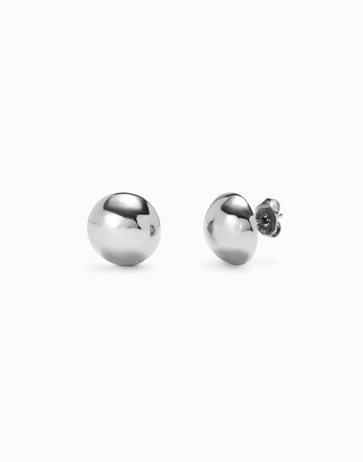 SER INTREPIDA- Sterling Silver-Plated Bead Shaped Earrings | Uno de 50 | Luby