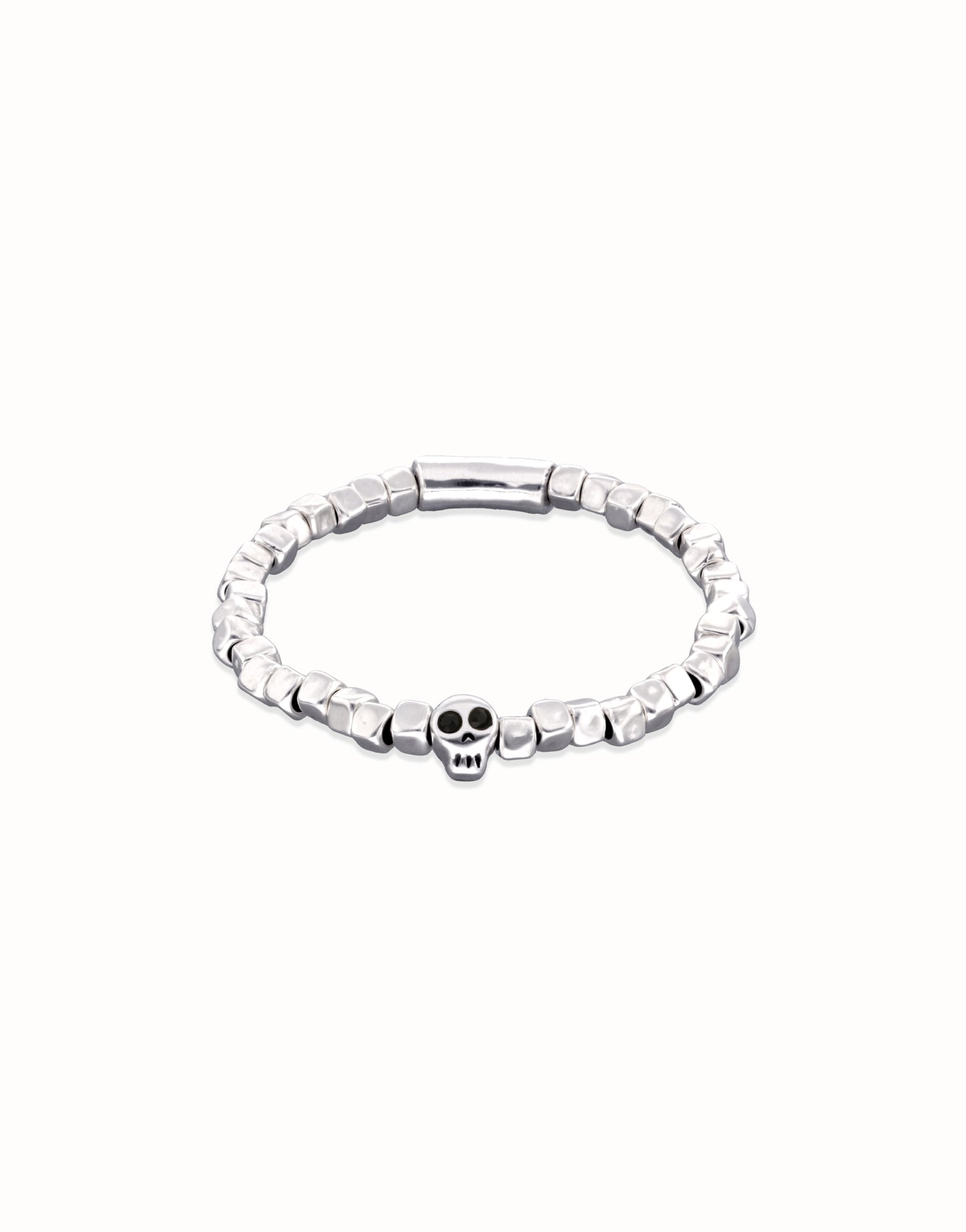 Beaded stretch bracelet with a skull | Uno de 50 | Luby