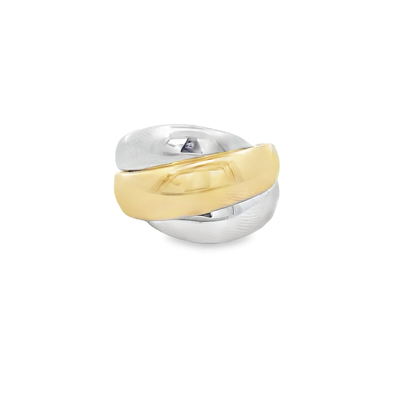 14K Gold 2 Tone Bold Lines Ring | Luby Gold Collection | Luby